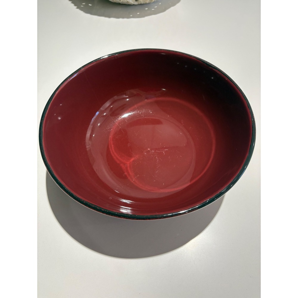 Vintage Varages Ceramic Serving Bowl Deep Burgundy‎ Red Kitchenware Dishware